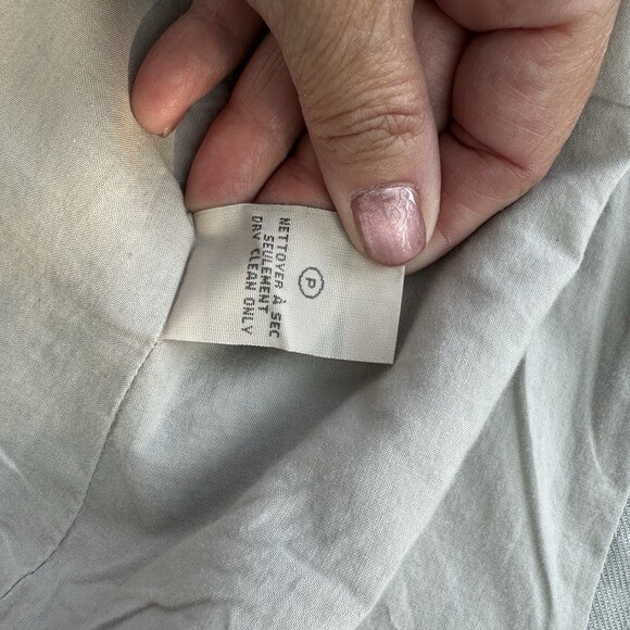 RW & CO Women’s Vintage Grey Jacket Short Sleeve Ruffled Collar 100% Ramie Large - Picture 15 of 15